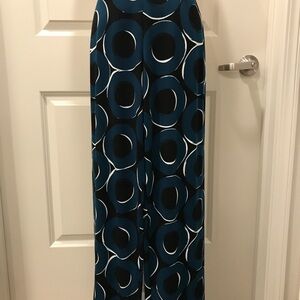 Alfani Teal and Black Circle Maxi pants
